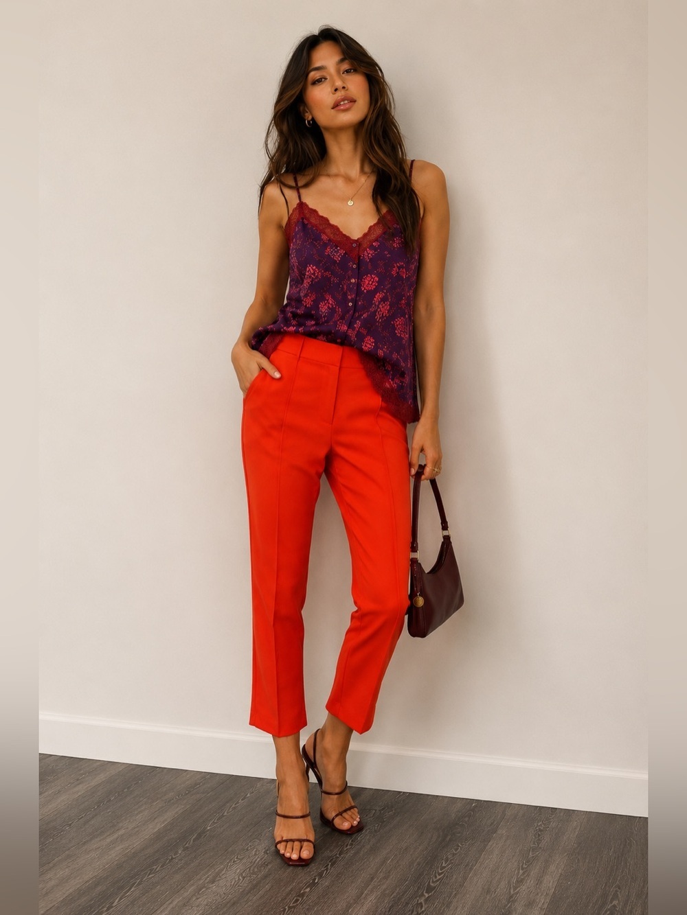 Jules & Leopold NWT pull on slim leg crop Elegant orange Women's Pants SP